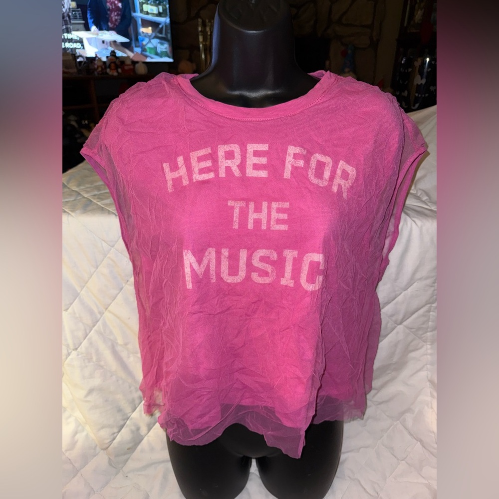 PILCRO Graphic Band Tulle Tee